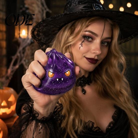 Halloween Party Favors 1/6Pcs Dumpling Stress Relief Toy, Devil Pumpkin Eyeball Skeleton Squeeze Gadget Anxiety Reduction Dough Bun Fidget Toy