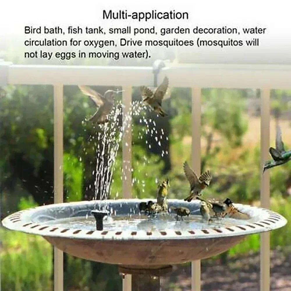 Outdoor Solar Fountain Pump with 16cm Solar Panel 8 Nozzles Floating Water Fountain for Garden Pond Bird Bath Pool Decor No