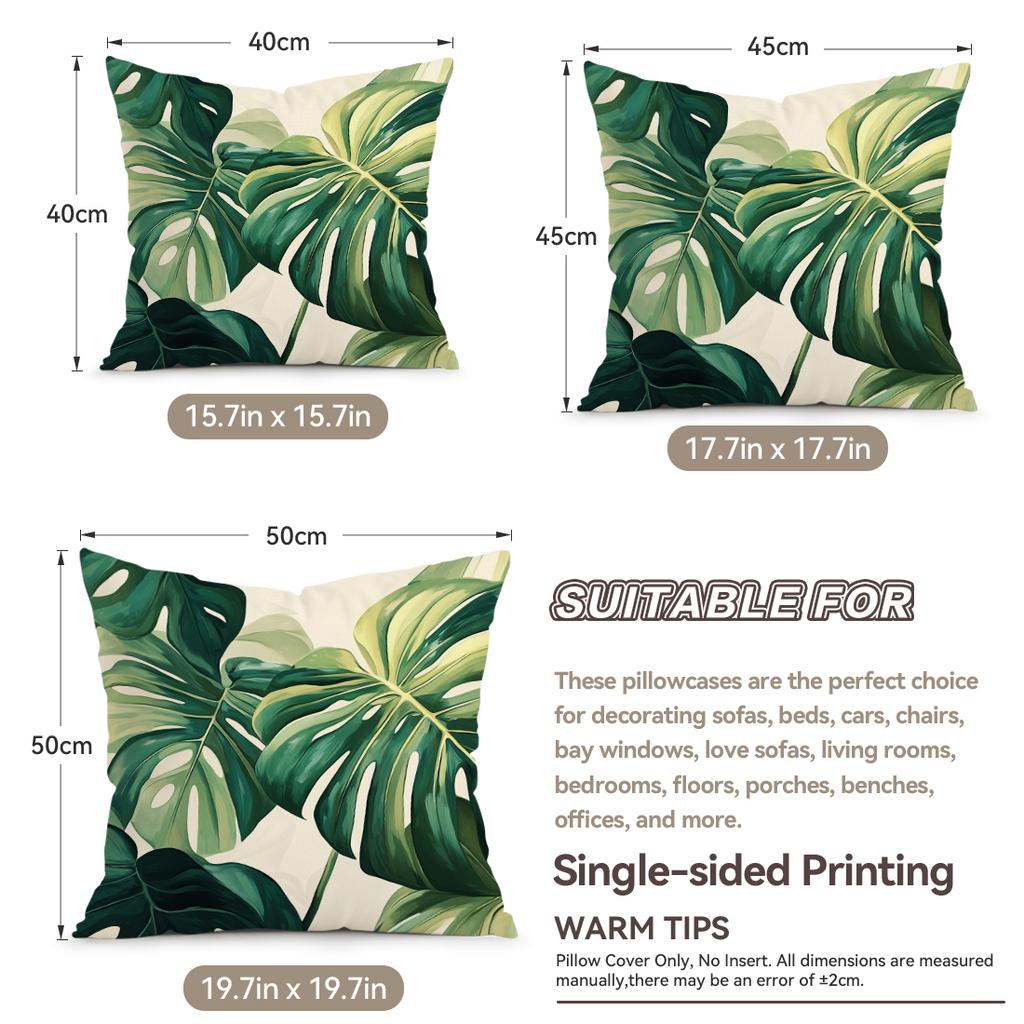 Tropical Leaves In Summer Cushion Covers Pillowcase Fantasy-Inspired Home Decor Sofa Cushion Cover Living Room Bed Car Decor
