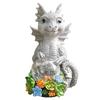 Resin Garden Dragon Statue with Solar Crackle Globe Light Dragon Figurine Dragon Garden Sculpture for Patio Yard Lawn Porch