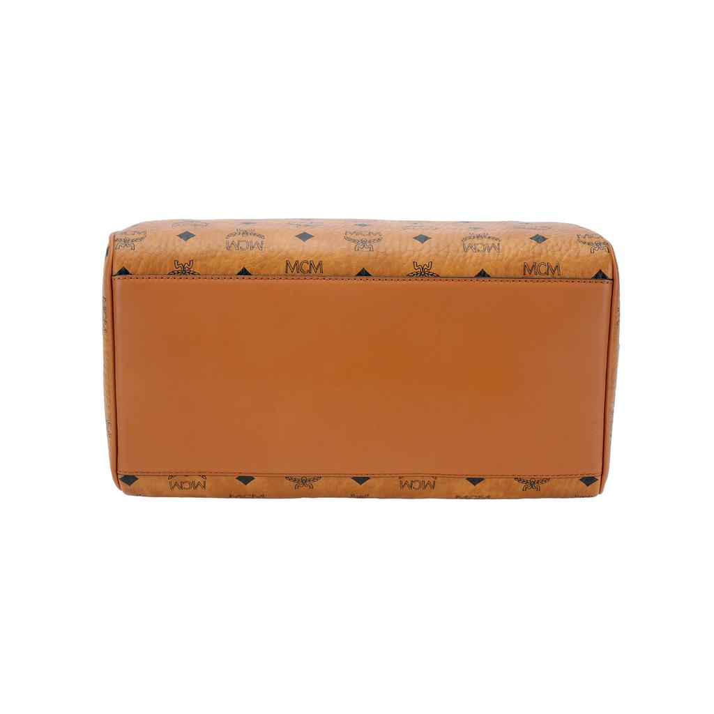 MCM Ella Boston Tasche Mit Verstellbarem Abnehmbarem Schultergurt Segeltuch Und Leder Damen Handtaschen Braun MWBESEA03CO001