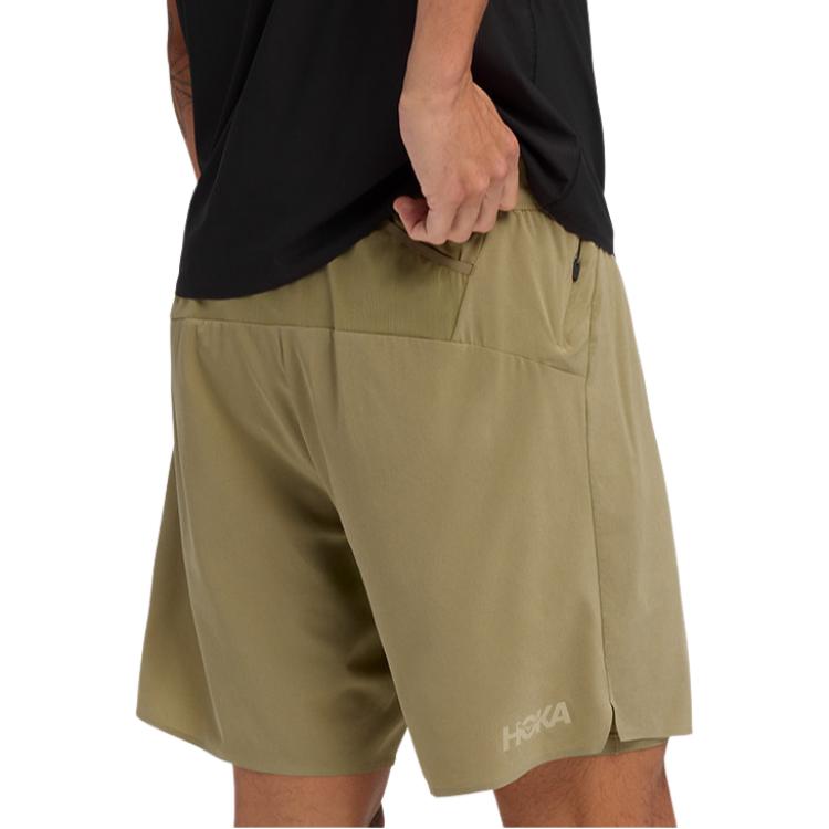 Hoka One One Running Multi-Pocket Knitted Breathable Sports Shorts Men shorts 1176972-WDMS