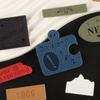 Duoku English Letter Leather & Cloth Label Patch for Clothing, Shoes, Hats, and Luggage