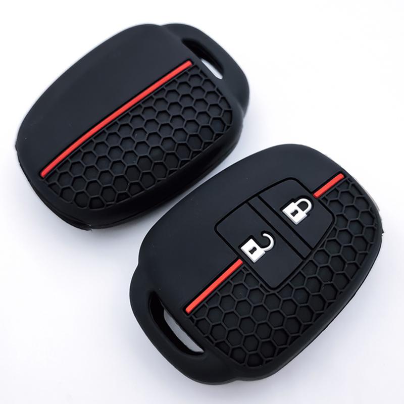 Silicone Car Key Cover Case For Toyota Yaris Corolla Highlander Crown 2 Buttons Remote Skin Protector Shell Keychain Accessories