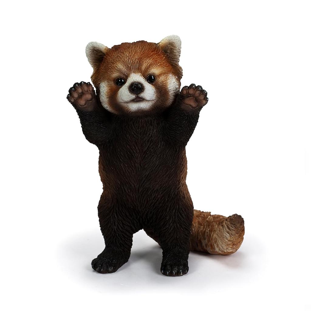 Ubia Red Panda Raising Hand, 8 x 7.5 x 12 cm, Figurine, Animal, Garden Decoration, Red Panda, H23226