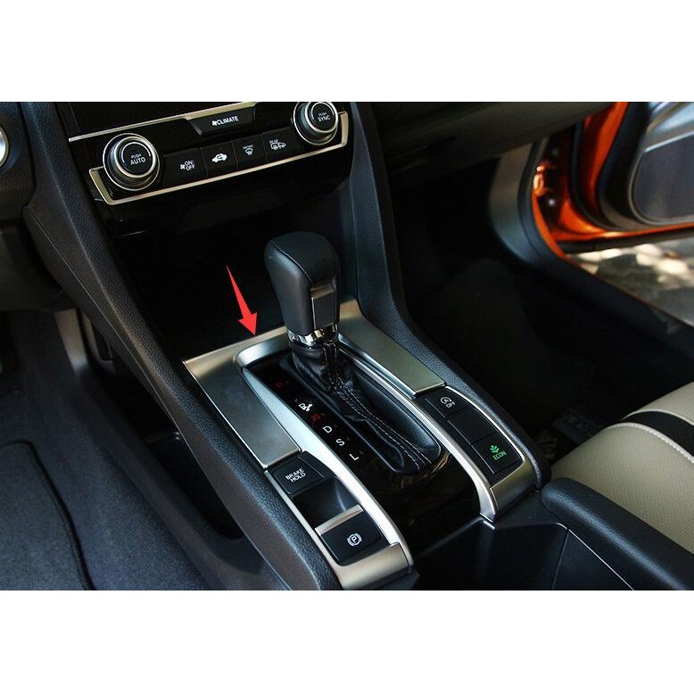 Middle Console Gear Shift Frame Trim For Honda Civic 10th 2016-2021 Matte Silver