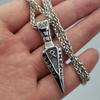 Nordic Rune with Odin Sword Gungnir Amulet Stainless Steel Valknut Rune Pendant Necklace with Gift Bag