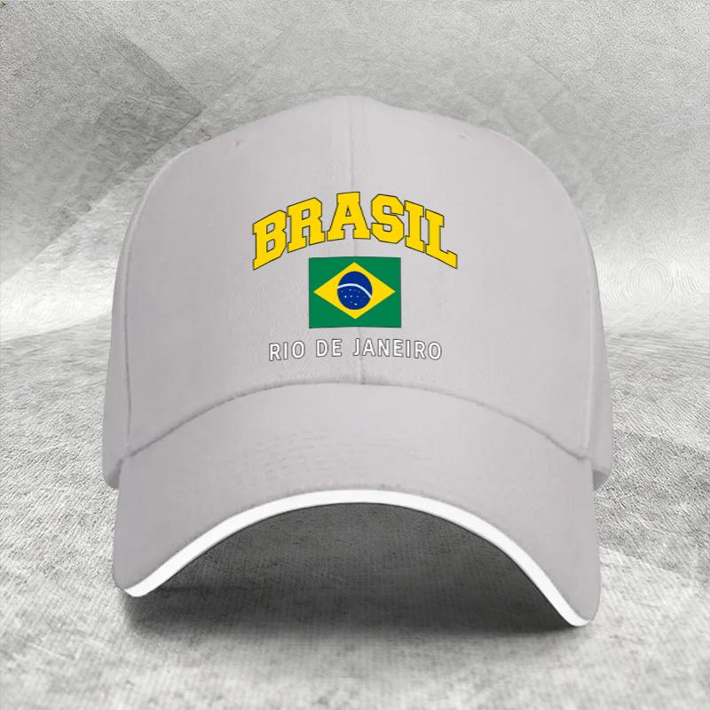 1Pc, Adjustable Sandwich Baseball Cap With Brazilian Flag And Rio De Janeiro Print, Lightweight Printed Women'S Hat, Simple