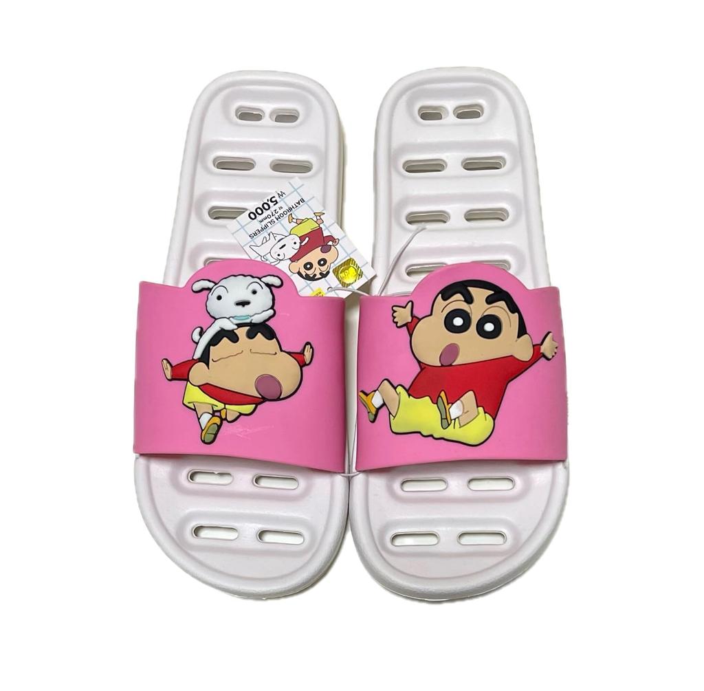 Эксклюзивные корейские мелки Daiso белого и розового цвета, сандалии/тапочки с Шин-чаном