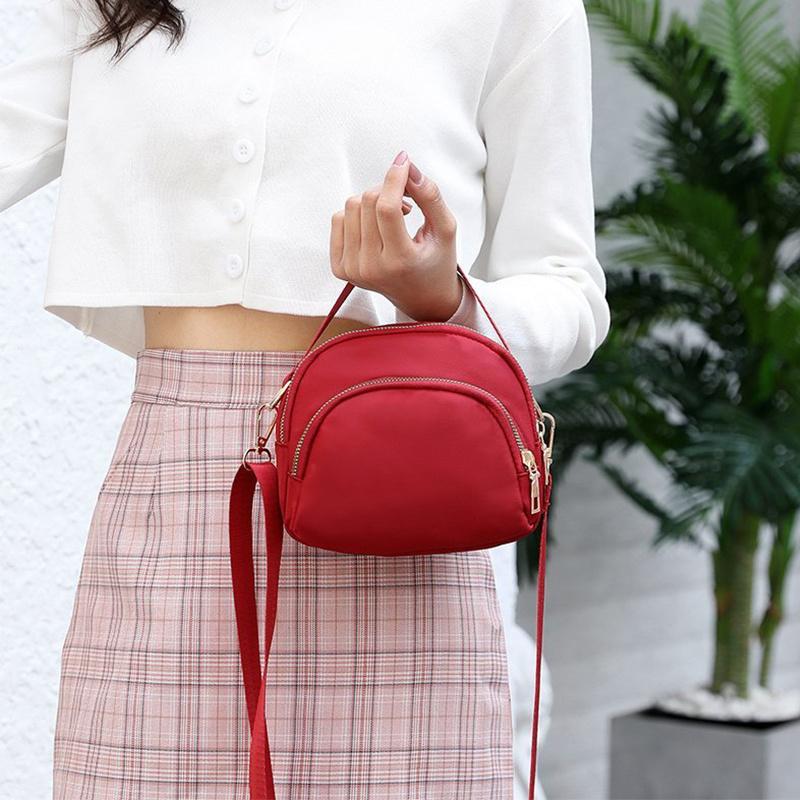 Solid Multi Zipper Crossbody Bag with Top Handle, Lightweight Waterproof Shoulder Purse,Casual Mini Handbag for Daily Travel Use