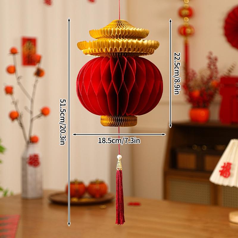 Chinese New Year Paper Lanterns Decorations  Lunar Horse Year Honeycomb Ornament Spring Festival Housewarming Tet Decor