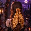 Cute Cosplay Hair Ornaments Halloween Ties, Scrunchies, Long Tail Bow Tie 2 In 1 Scarf Decorative Streamer Ties Pumpkins Ghosts Vampire Lip