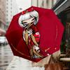 1pc Kimono Flowers Automatic Folding Umbrella, Heavy Duty 8 Rib Iron Frame,  Suitable for Travel, Daily Use, Birthday, Decor Gift m0104023