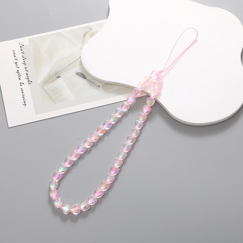 Y2k Five-Pointed Star Bead Phone Strap Charm Chain Cellphone Lanyard Keychain Woman Girl Bag Camera Pendant For Airpods Case