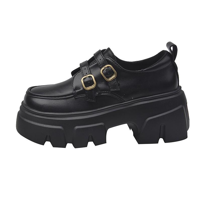 The first layer of cowhide thick sole heightening small leather shoes women's autumn leather women's shoes 2025 new Mary Jane shoes Loafer single shoe