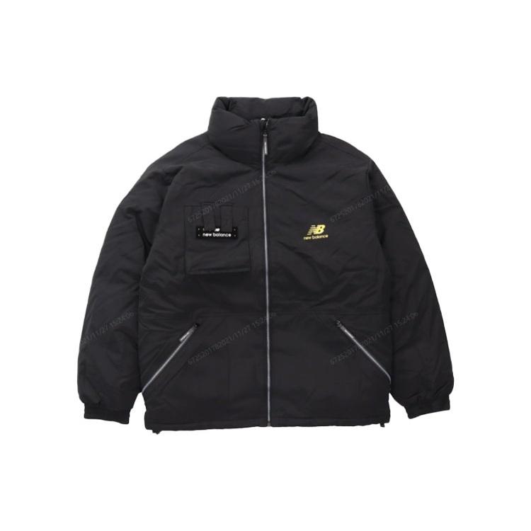 New Balance Logo Print Puffer Jacket Asia Sizing  Black White  Men s AMJ14308-BK S