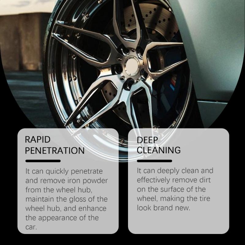 Wheel Cleaner Effectively Eliminates Stubborn Brake Dust Rust Restores Shine Safe for Aluminum Wheels Tire Care Solution