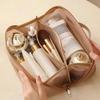Large Capacity Mesh Handheld Makeup Bag Zipper Multi-layer Transparent Mesh Cosmetic Bag Organizer Case Square