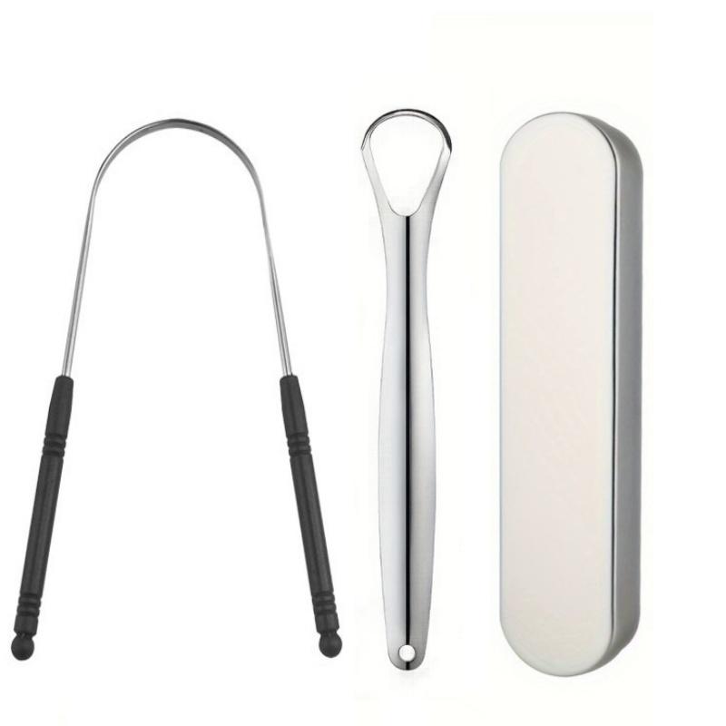 1/2/5Pcs Stainless Steel Tongue Scraper U-Shaped Anti Slip Cleaning Tongue Reducing Coating For Oral Odor Family Use
