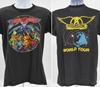 Tričko Aerosmith Koncertní turné oboustranné Černé Krátký rukáv vtg S-5XL