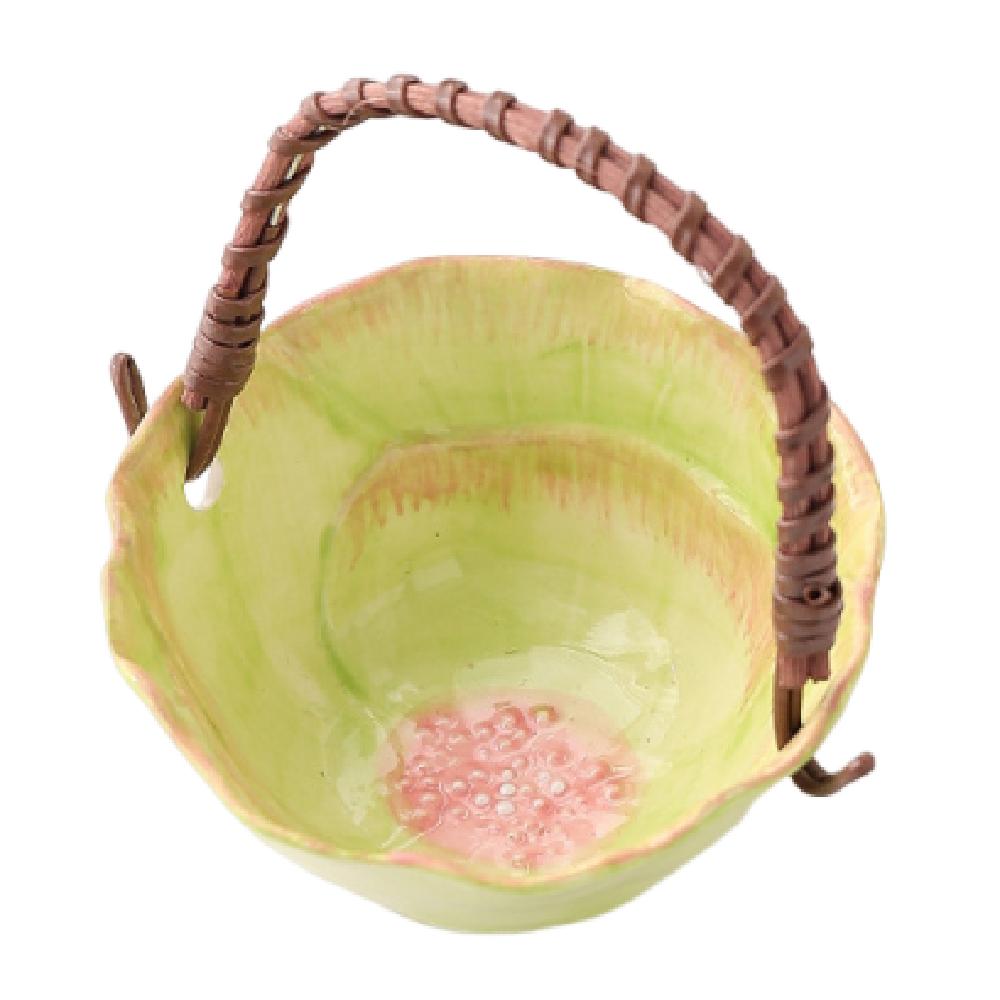 

Корзина для хранения украшений с цветочным дизайном, портативная ручная тарелка для закусок, бытовая зелёный