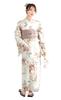 SOUBIEN Floro Yukata Set and One Size Fits Crimson Western Flower Song Pattern with Light Brown Women's 3-Piece (Yukata, Obi, Geta) - All,