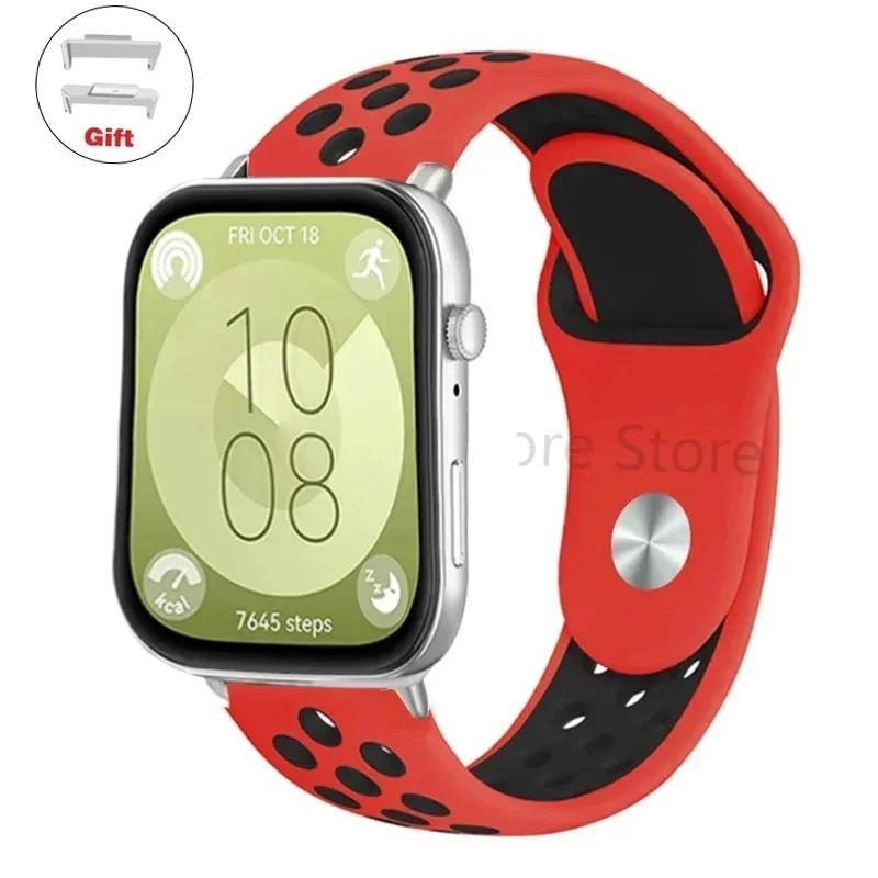 

Спортивные ремешки для часов для часов huawei, подходят 3 ремешка, умный браслет, дышащий, жизненный силиконовый браслет, huawei fit, 2 ремешка, аксессуары for huawei fit 2