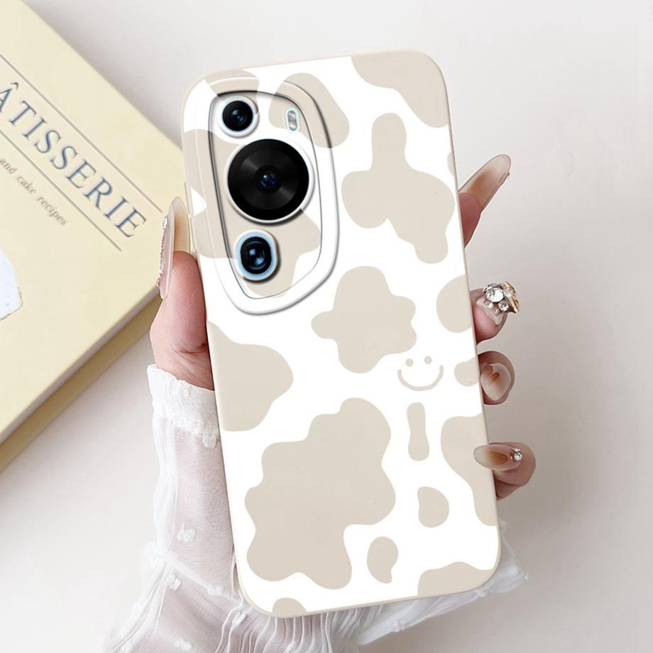 For Huawei P60 Art / P60Pro / HuaweiP60 Case Liquid Silicone Soft TPU Back Cover Phone Funda Gothic Black Night Bumper Panda Bag
