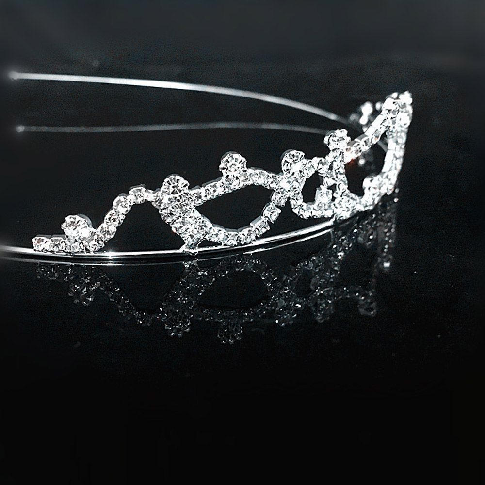 Jewelry Women Girls Flower Crystal Wave Headband Pearl Crown Hair Band