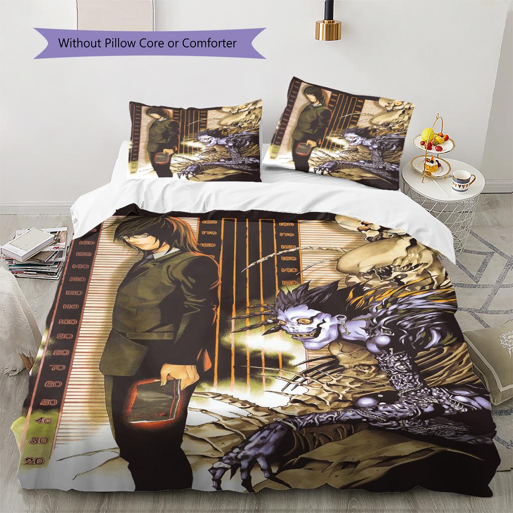Cartoon Pattern Bedding Quilt Set Quilt Cover Pillowcase Home Decoration Birthday Gift (1 * Duvet Cover + 2 * Pillowcase, Without Core)