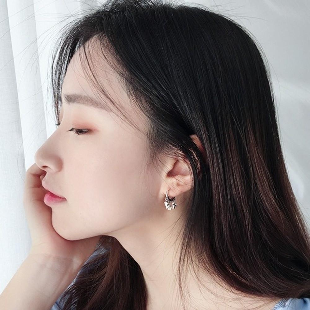 Cool Star Hoop Earrings Temperament Star Earrings Exquisite Pentagram Tassel Earrings  Party