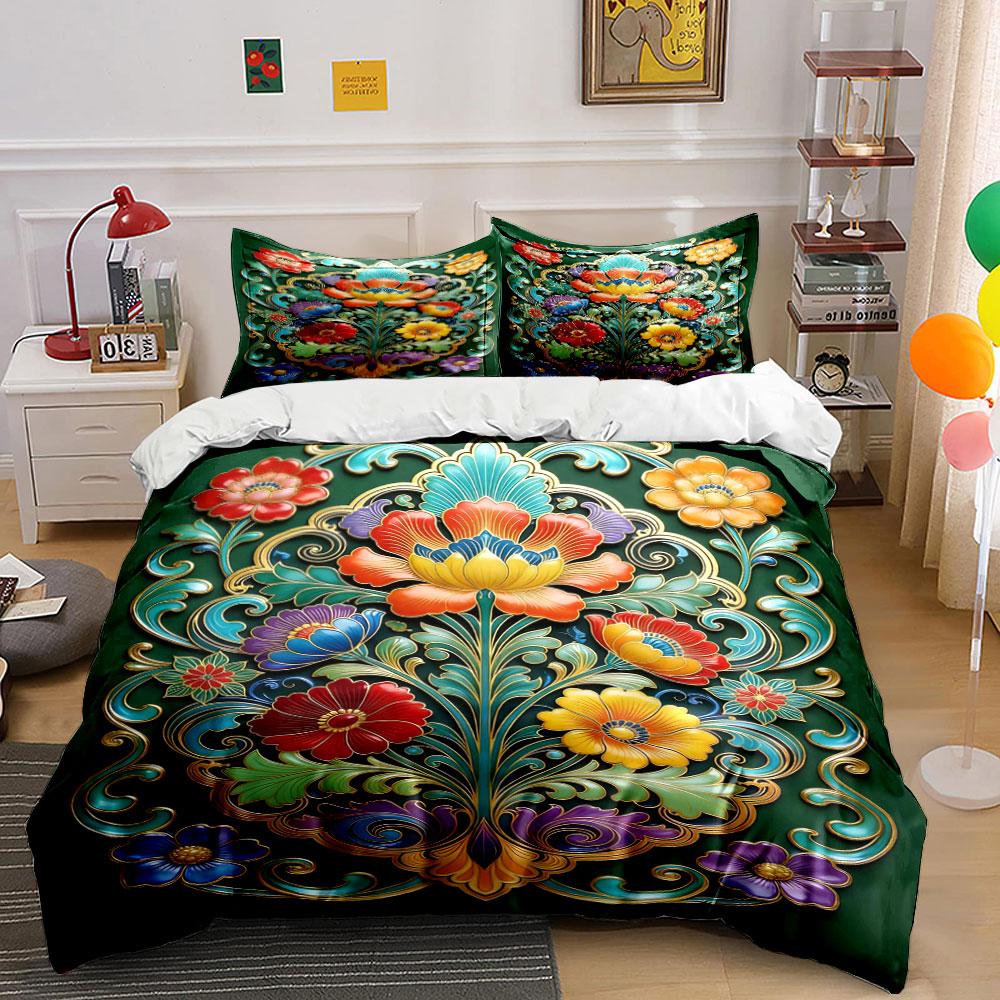 

Floral pattern with swirls. Bedding sets Duvet cover sets Duvet covers Pillowcases(1 * Duvet Cover 2 * Pillowcases, without duvet insert) 135x200cm