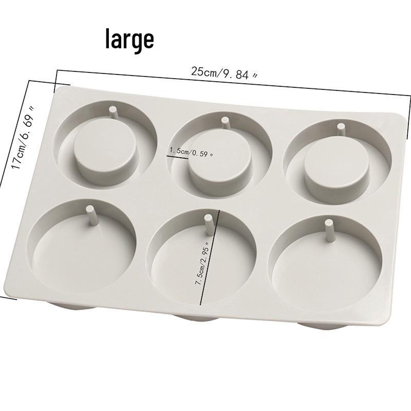 6-Cavity Round Silicone Mold for DIY Candle, Soap, Stone, and Plaster Crafts