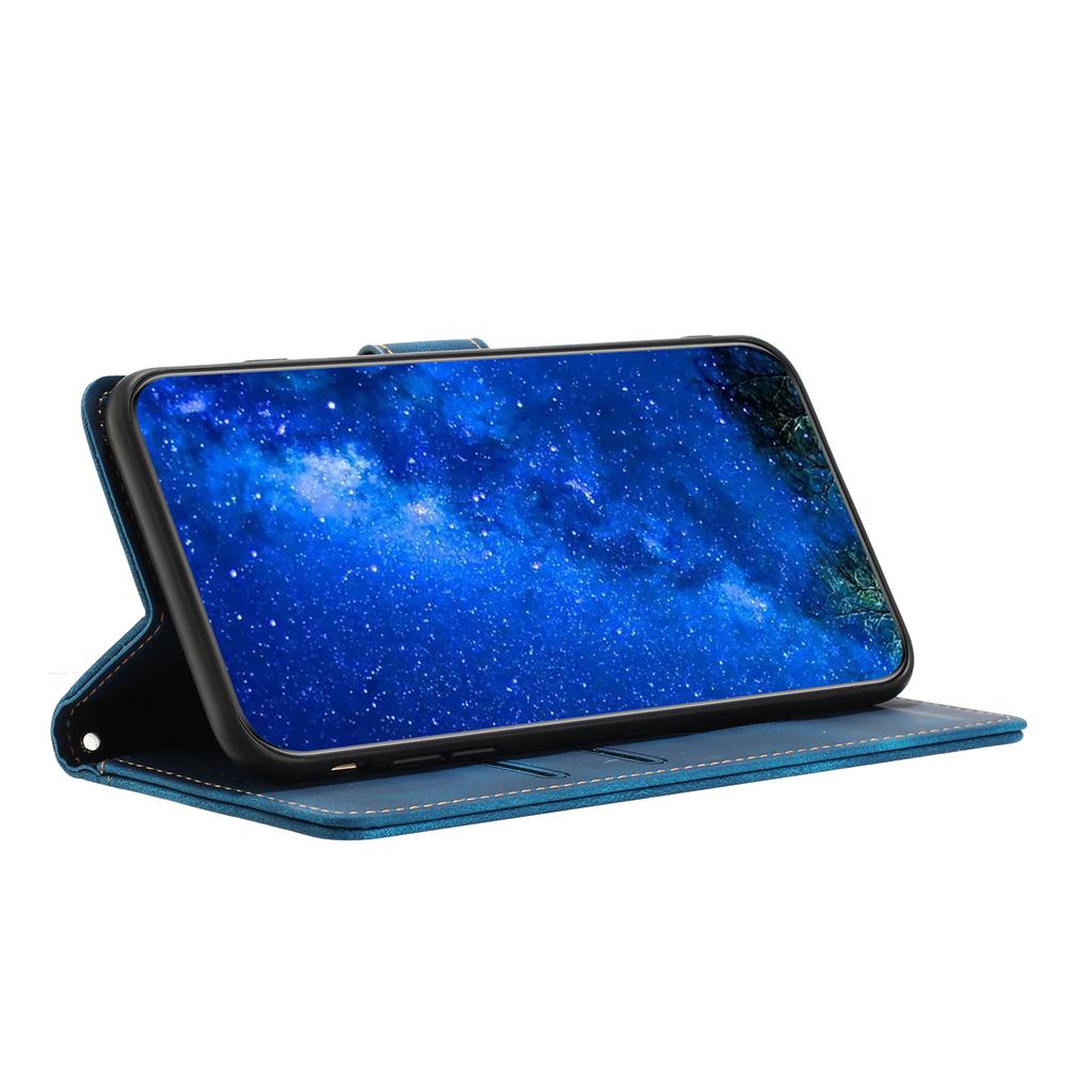 L002 Retro Leather Phone Case for iPhone 11 Pro Lines Imprinted Stand Wallet Anti-fall Cover