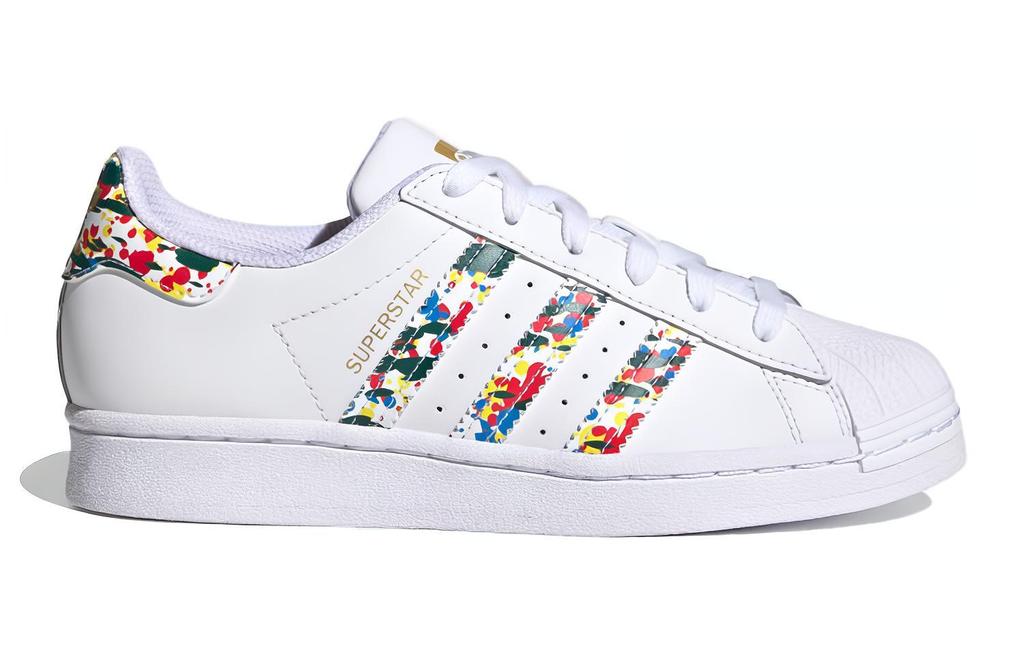 Adidas Originals Superstar Collection J Print Low top Kids' Skateboarding Shoes White Teenagers FY9828