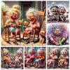 Grandma's Old Fashioned 5D Full Diamond Painting Kits,Happy Grandma And Grandpa Drink DIY Drills Mosaic Embroidery Cross-Stitch