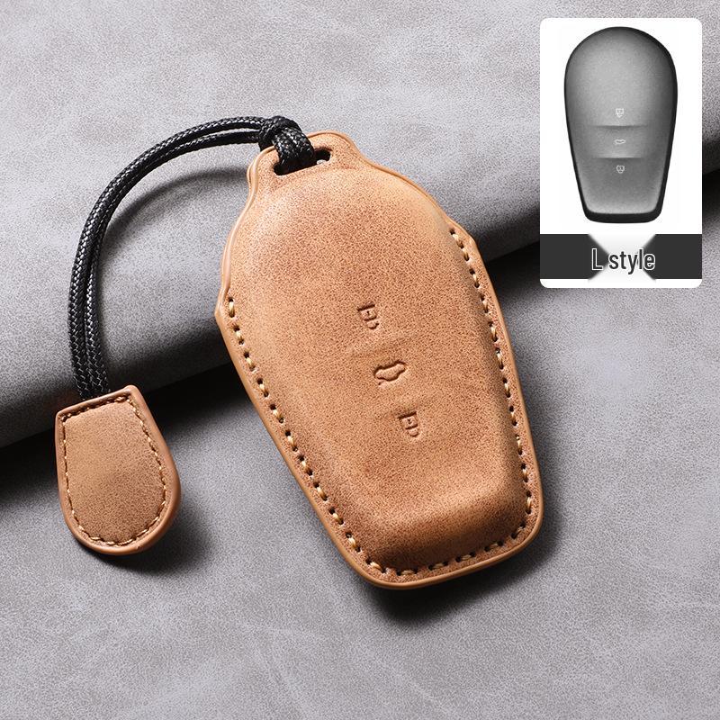 Nissan N7 Key Case Bag for 25 Models - Dongfeng New Energy Vehicle Remote Control Protective Leather Case with Buckle.