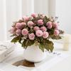 1PC Vintage-style artificial ball chrysanthemum bouquet; table centerpiece; faux flowers for living room; home decor; party decoration.