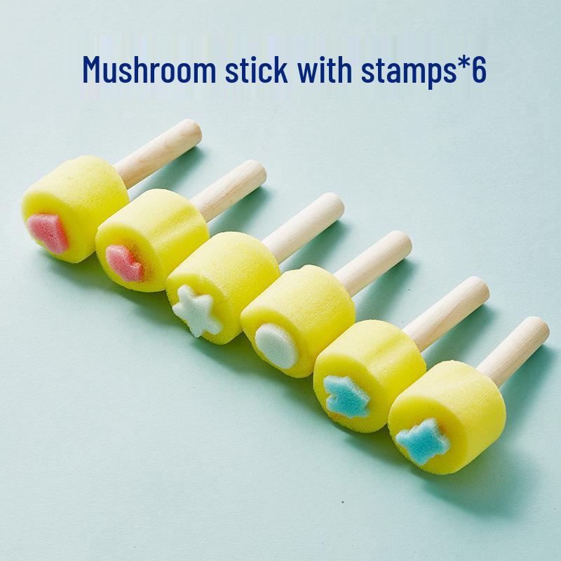 Kid's Sponge Stamp Ink Pad and Roller Set for Painting and Drawing