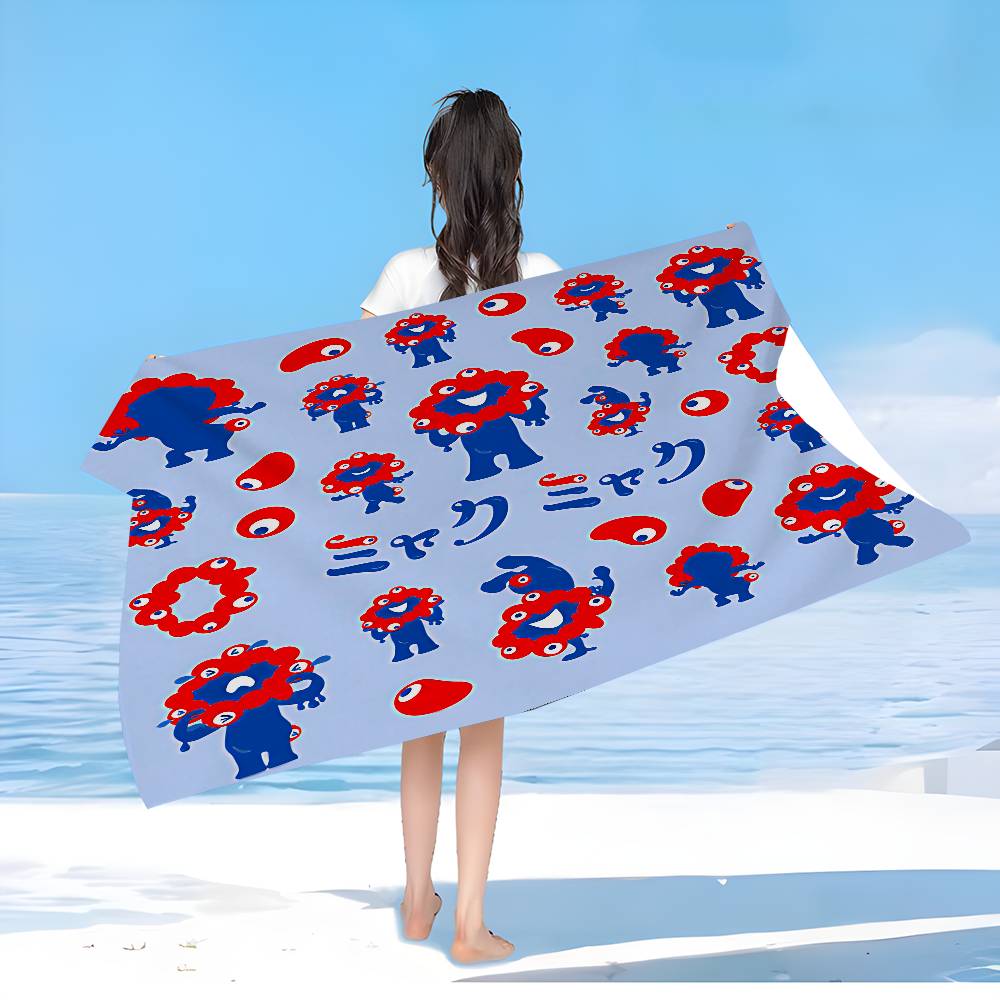 Cartoon M-Myaku-Myaku Anime Beach Swimming Towel Soft Absorbent Washcloth Children's Gifts For Kids Travel Camping Gym