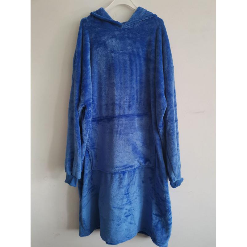 Women's Oversized Flannel Hooded Sweater: Thick, Warm, Long-Sleeve, European/American Autumn-Winter Style