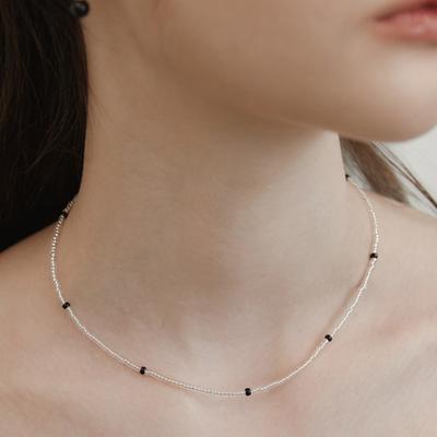 (925 Silver) Othello Bead Necklace NZ2451