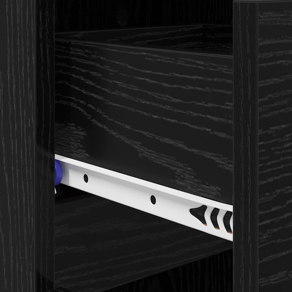 Shoe Cabinet with Shelf Black Oak Effect 100.5 x 28 x 100 cm