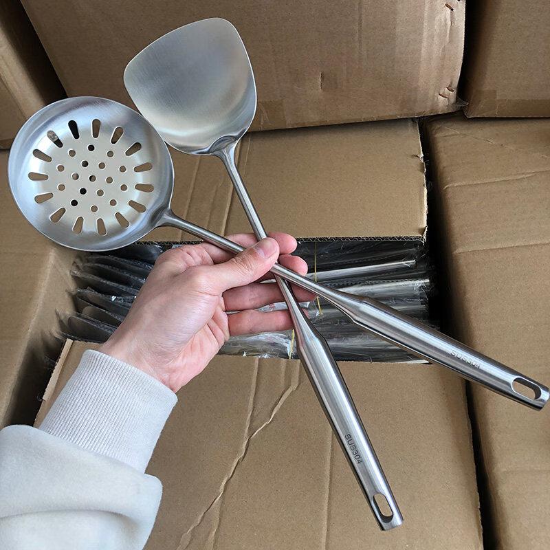 Ruhan Food-Grade 304 Stainless Steel Spatula & Slotted Spoon Set