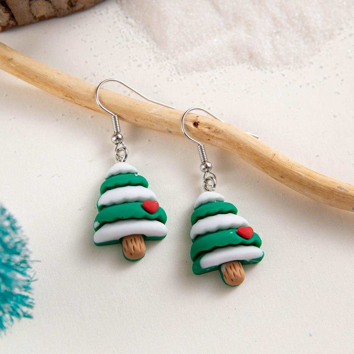 

1 Pair of Christmas Tree Earrings, Cute Earrings, Suitable for Wearing During Christmas