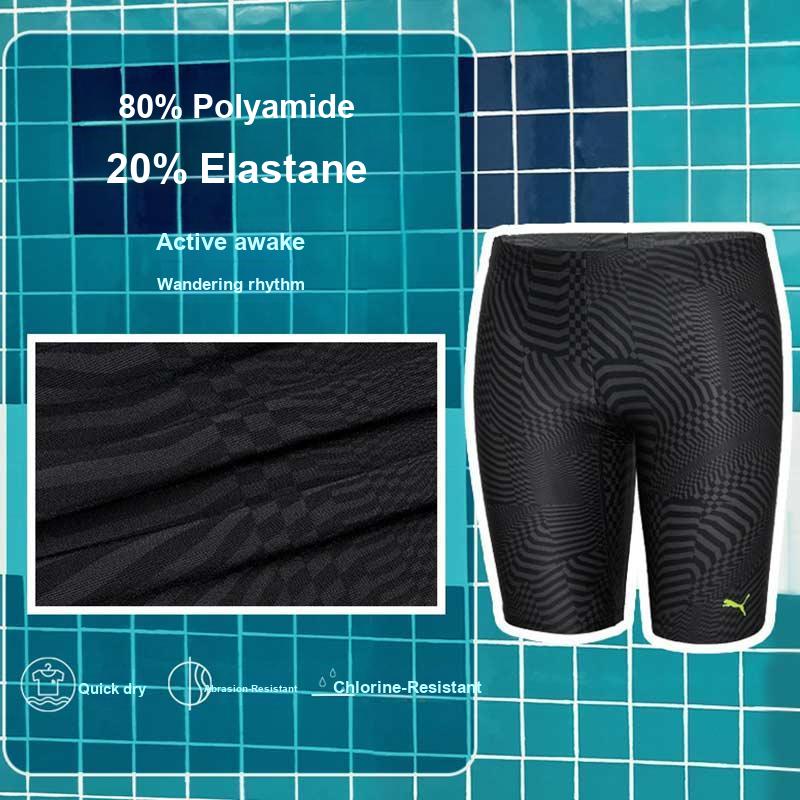 Puma Solid Color Sun Protection Chlorine Resistant Diving Swim Trunks Men Swimwear Black 100003337-282