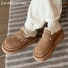 Platform Women Women Slippers Suede Flats Casual Shoes Short Plush Designer Winter Cotton Shoes 2024 Trend Warm Chaussures Femme