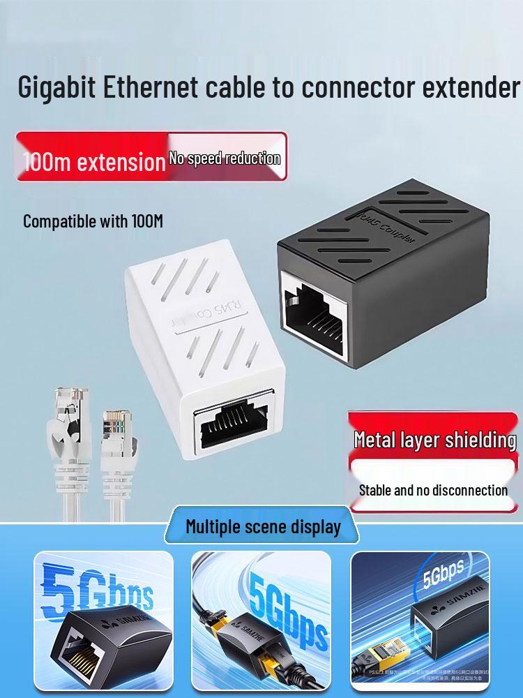 Network Cable Coupler & Extender - Dual Pass Straight-Through Connector