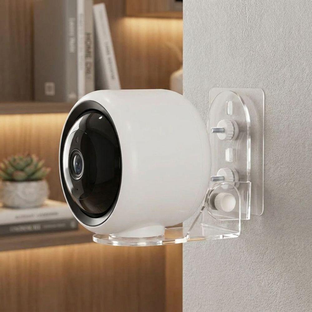 L Shape Video Surveillance Camera Mount Acrylic Clear Camera Holder Smooth Walls
