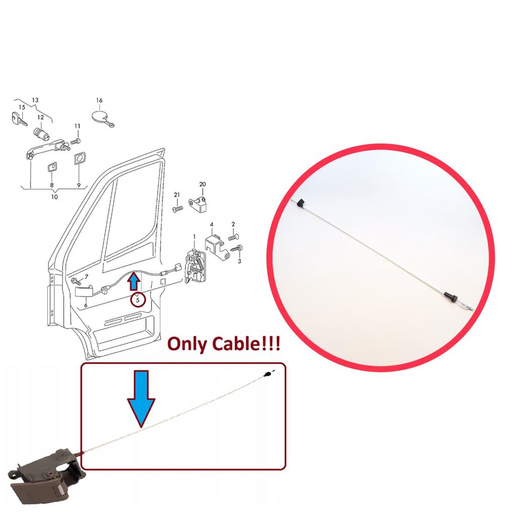 BDP1608 Lanko pro uvolnění otevírání kliky předních dveří pro Mercedes Sprinter MK1 1995-2006 VW LT MK2 1996-2006 9017600704 2D0837085